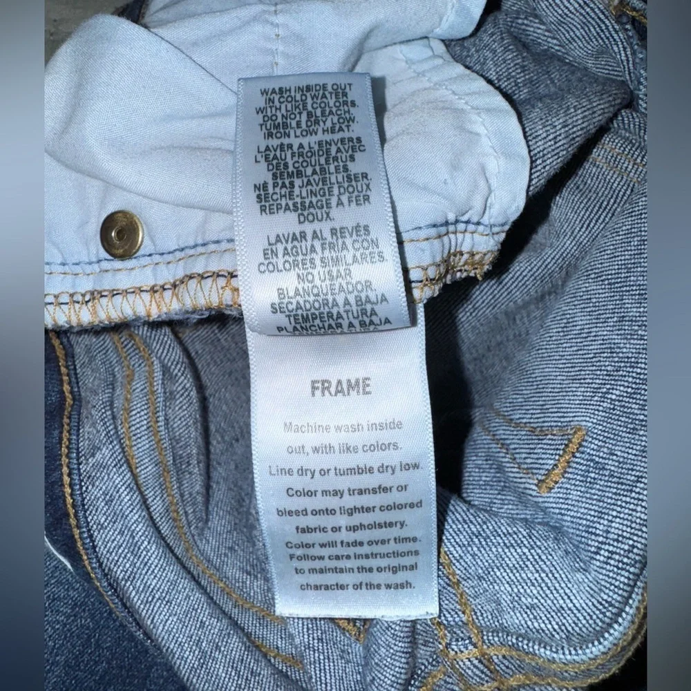 Frame Denim Le High Straight Stagger Raw Hem Jeans in Orlena. Size 26 VGUC - Picture 10 of 15